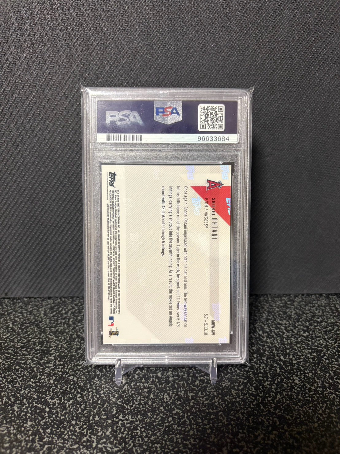Topps 2018 大谷翔平 MOMENT/WEEK-GLD.WINNER PSA10