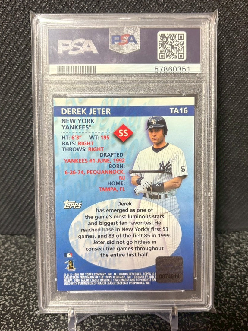 Topps 2000 DEREK JETER CERTIFIED AUTOGRAPH PSA8.5