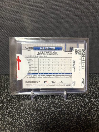 Topps chrome キャム・シュリットラー RC 直筆サイン 250枚限定 CAM SCHLITTLERRC auto /250