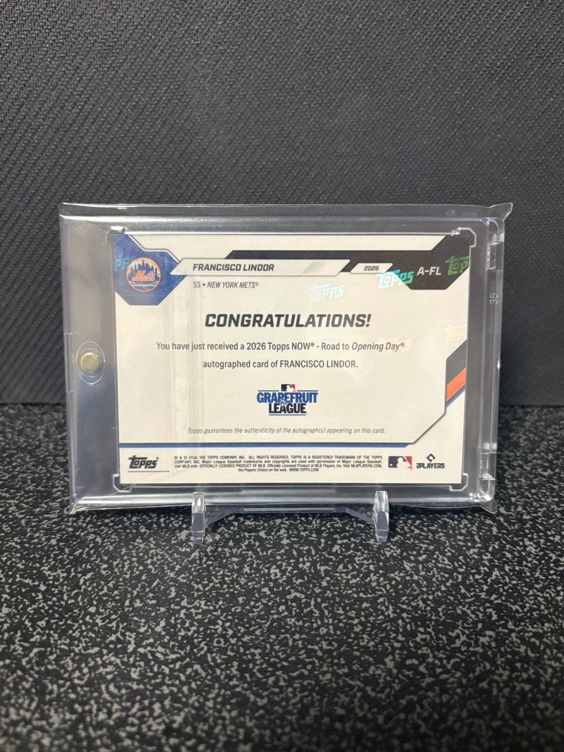 Topps Road to Opening Day FRANCISCO LINDOR auto 1/1 Foilfractor フランシスコ・リンドーア 直筆サイン 1枚限定