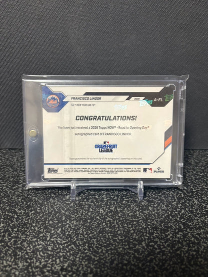 Topps Road to Opening Day FRANCISCO LINDOR auto 1/1 Foilfractor フランシスコ・リンドーア 直筆サイン 1枚限定