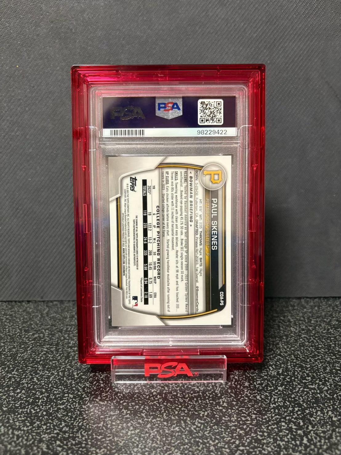 Topps bowman PAUL SKENES 1st bowman auto PSA10 ポール・スキーンズ 直筆サイン PSA10