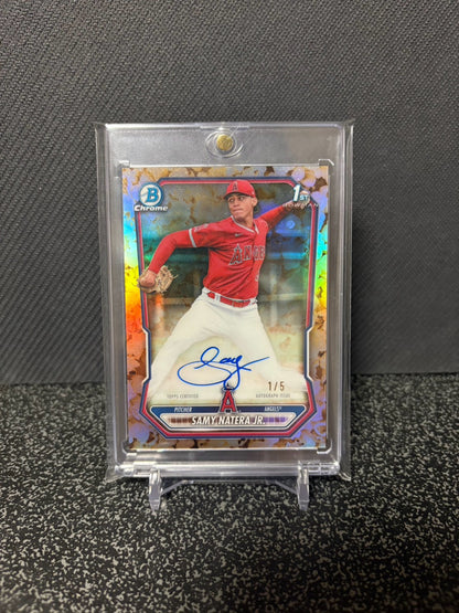 Topps bowman SAMY NATERA JR. 1st bowman auto /5 Popcorn サミュエル・ナテラJR 1st bowman 直筆サイン 5枚限定 ポップコーン