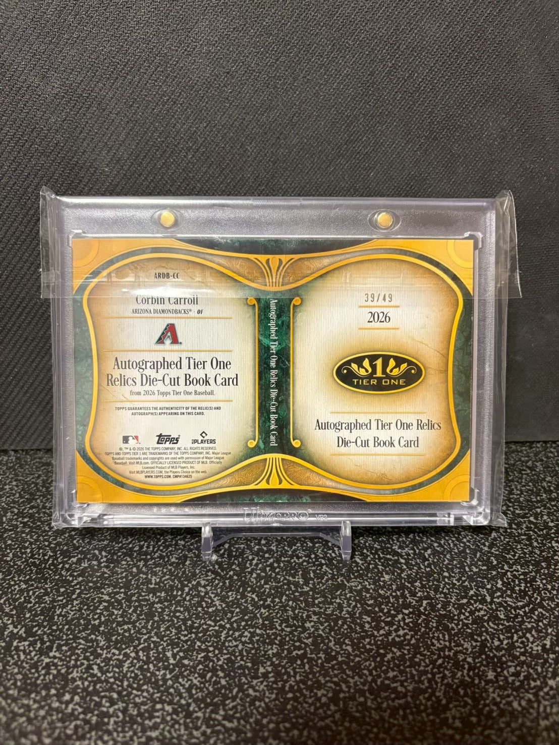 Topps Tier1 コービン・キャロル 直筆サインブックレット 49枚限定 Corbin CARROLL auto /49