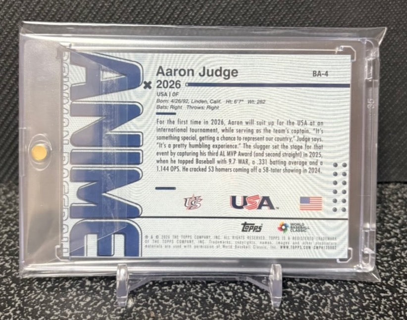 Topps Bowman Anime AARON JUDGE SSP Case Hit Team USA World Baseball Classic BA-4